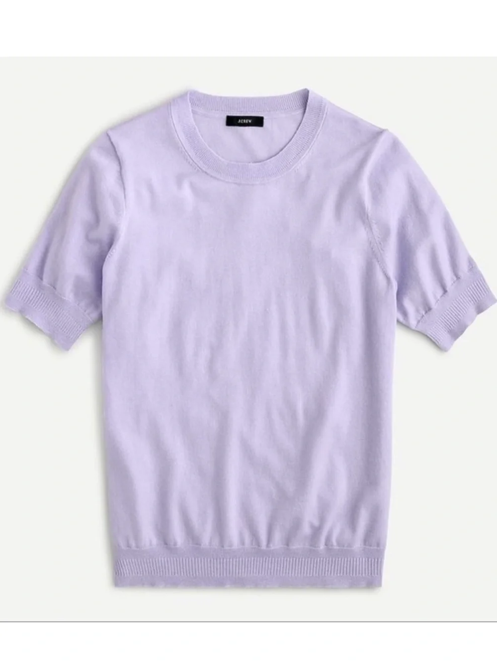 J. Crew Silk Blend, Light Lavender, Short Sleeve Knit Top